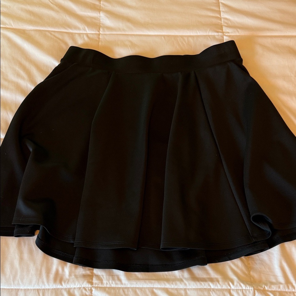 Torrid Black Skater Mini Skirt Plus Size 1 Wide Waistband Scuba Knit Flared